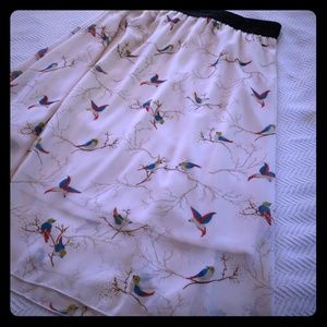 Lola bird printed skirt with lining